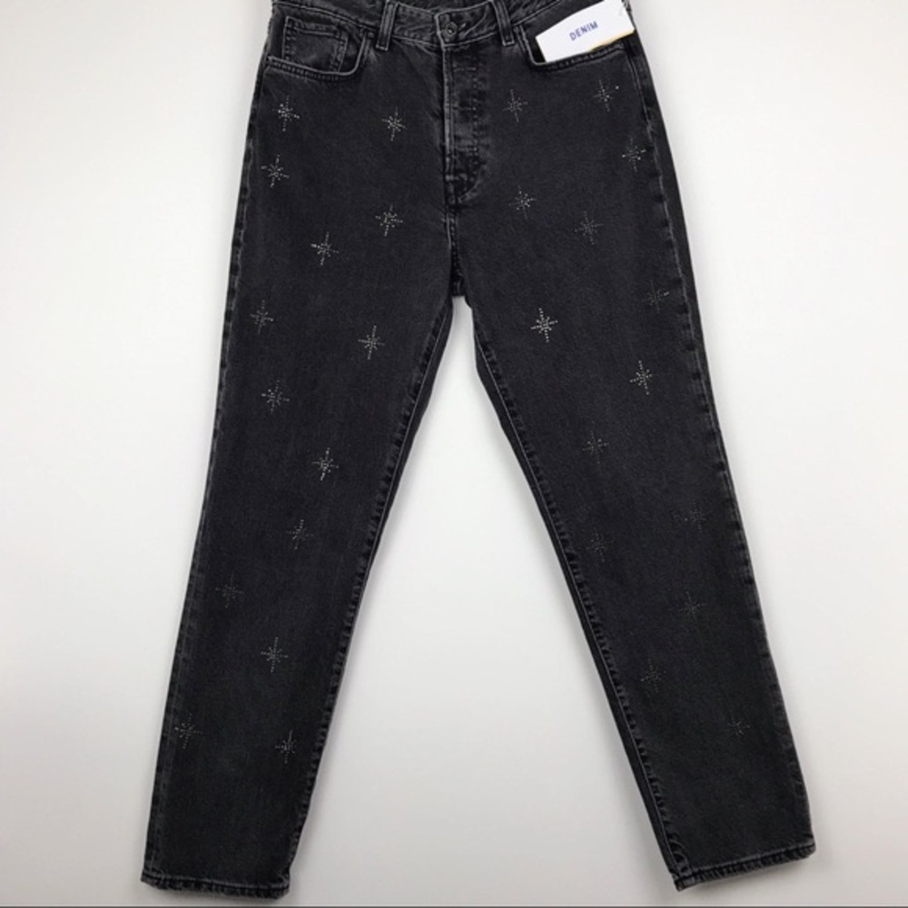 Mom jeans with sparkles